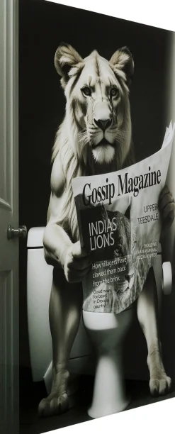 KARE Design Taulut|Olohuone*Bath Lioness Leijona Lasitaulu 60x80cm