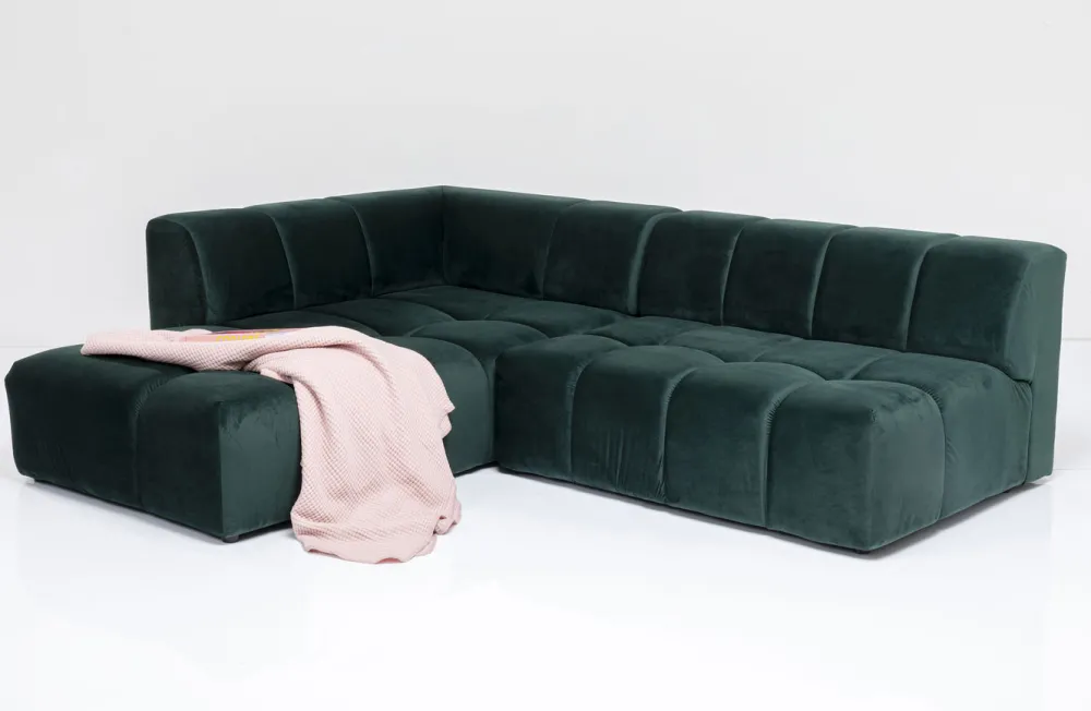 KARE Design Kulmasohvat*Belami Kulmasohva - Samettia, Tummanvihreä, Vasen 265cm