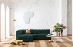 KARE Design Kulmasohvat*Belami Kulmasohva - Samettia, Tummanvihreä, Vasen 265cm