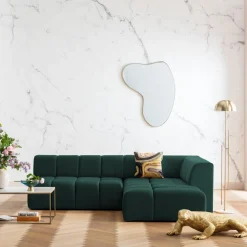 KARE Design Kulmasohvat*Belami Kulmasohva - Samettia, Tummanvihreä, Oikea 265cm