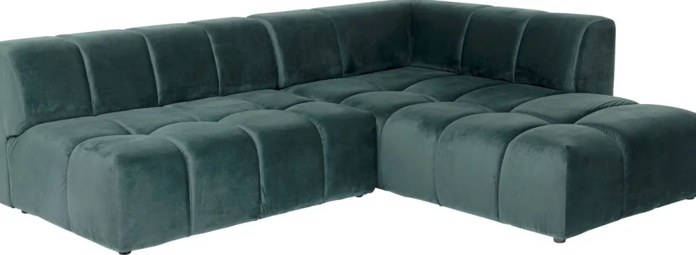 KARE Design Kulmasohvat*Belami Kulmasohva - Samettia, Tummanvihreä, Oikea 265cm