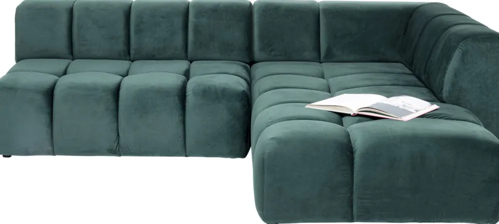 KARE Design Kulmasohvat*Belami Kulmasohva - Samettia, Tummanvihreä, Oikea 265cm
