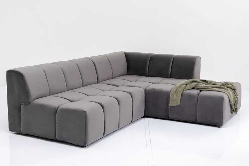 KARE Design Kulmasohvat*Belami Velvet Kulmasohva - Samettia, Harmaa, Oikea