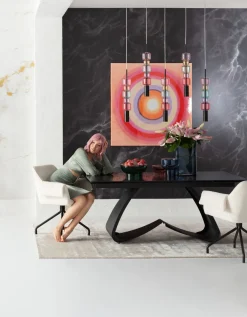 KARE Design Pöydät*Bellagio Jatkettava Pöytä Lasia Ja Terästä 180(40+40)x95cm