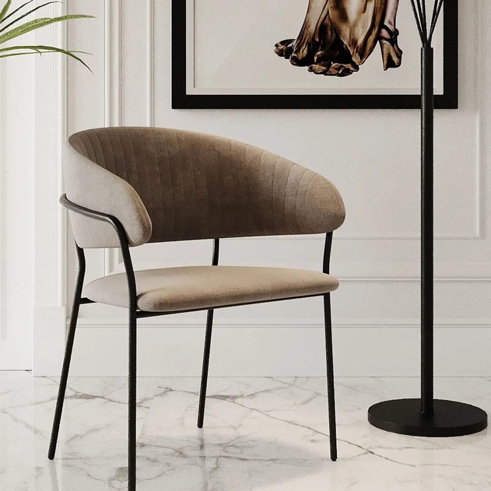 KARE Design Tuolit*Belle Tuoli Käsinojilla - Ruskea (2/Setti)