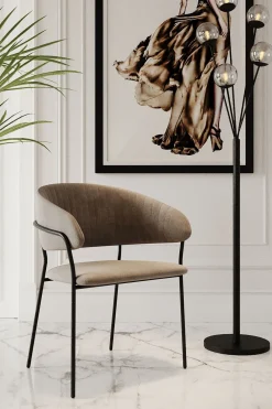 KARE Design Tuolit*Belle Tuoli Käsinojilla - Ruskea (2/Setti)