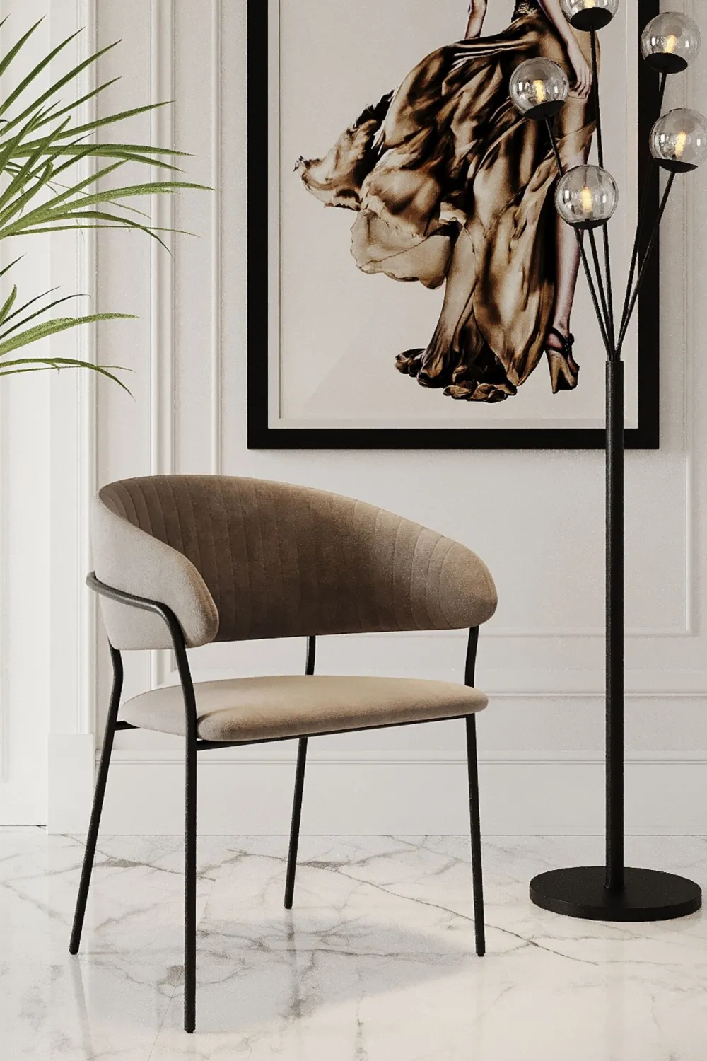 KARE Design Tuolit*Belle Tuoli Käsinojilla - Ruskea (2/Setti)