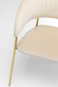 KARE Design Tuolit*Belle Tuoli Käsinojilla - Sametti, Kermanvärinen (2/Setti)