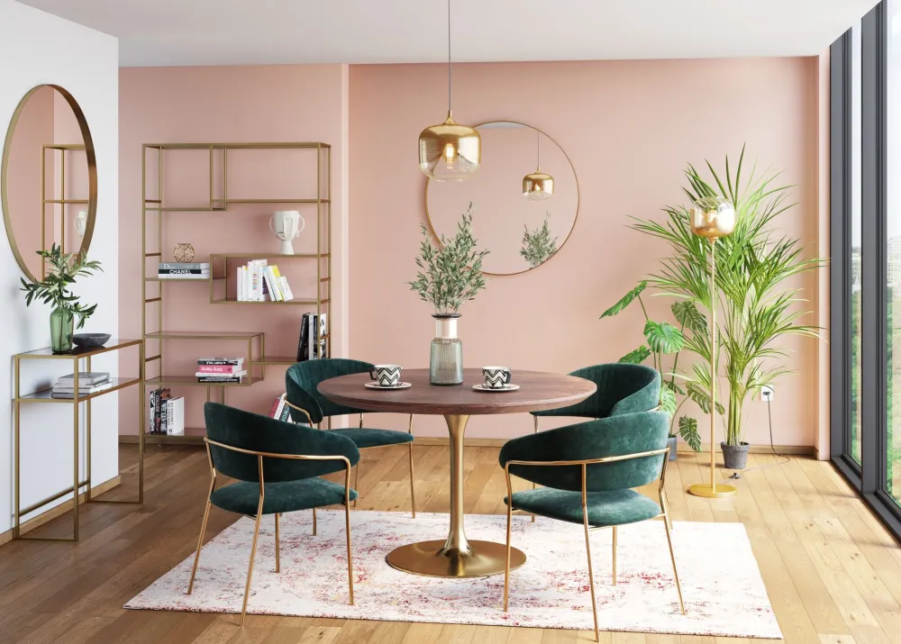 KARE Design Tuolit*Belle Tuoli Käsinojilla - Sametti, Vihreä (2/Setti)