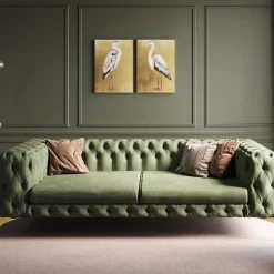 KARE Design Sohvat*Bellissima Sohva 3-istuttava - Sametti, Vihreä 240cm