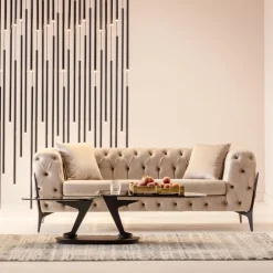 KARE Design Sohvat*Bellissima Sohva 2-istuttava - Sametti, Beige 200cm