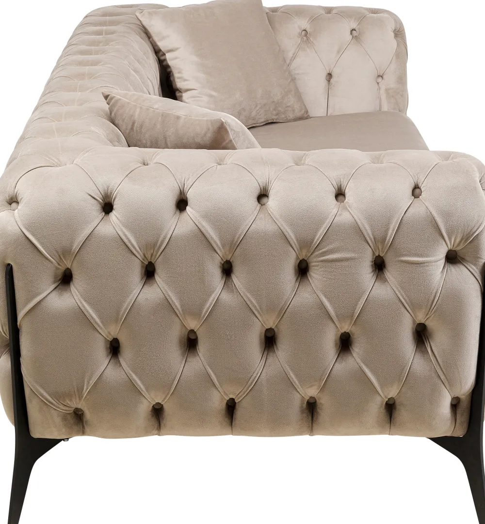 KARE Design Sohvat*Bellissima Sohva 2-istuttava - Sametti, Beige 200cm