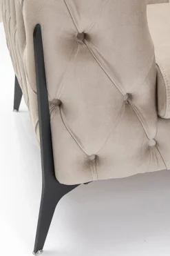 KARE Design Nojatuolit*Bellissima Velvet Nojatuoli, Sametti, Taupe 120cm