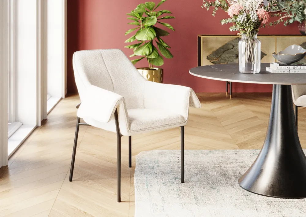 KARE Design Tuolit*Bess Tuoli Käsinojilla, Kermanvärinen