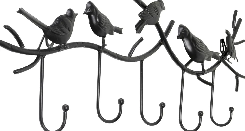 KARE Design Seinänaulakot*Birds Gossip Linnut Seinänaulakko, Musta 71cm