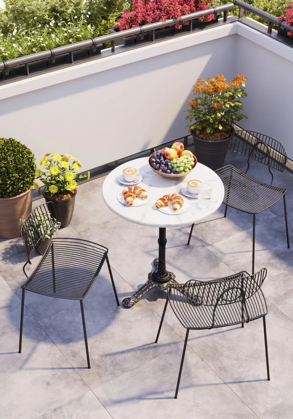 KARE Design Baaripöydät*Bistro Table Kaffeehaus Pyöreä Pöytä, Valkoinen Ø 60