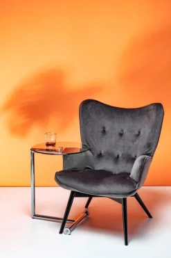 KARE Design Olohuone|Nojatuolit*Black Vicky Velvet Nojatuoli Harmaa