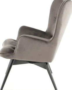 KARE Design Olohuone|Nojatuolit*Black Vicky Velvet Nojatuoli Harmaa