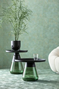KARE Design Sohvapöydät|Olohuone*Bottiglia Sivupöytä, Vihreä/musta Ø50cm