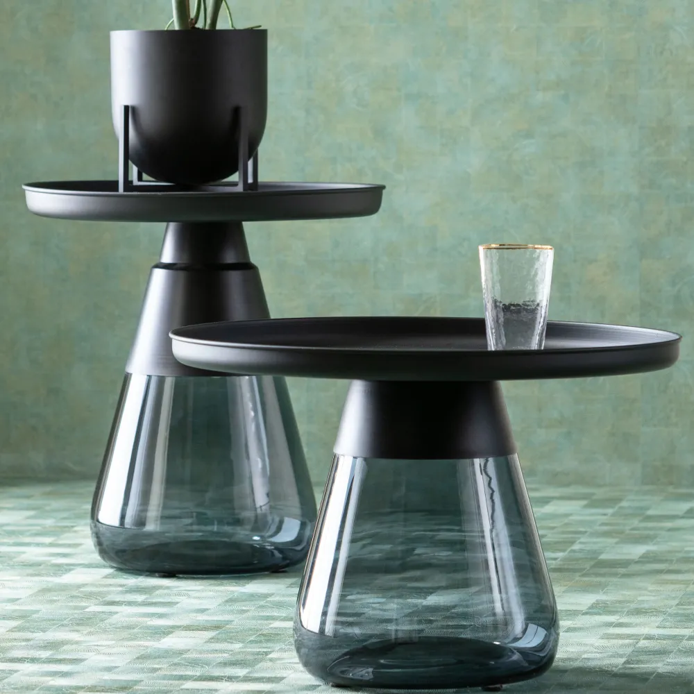 KARE Design Sohvapöydät|Olohuone*Bottiglia Smoke Sivupöytä, MustaØ50cm