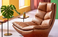 KARE Design Nojatuolit*Bridge Nojatuoli, Nahka, Ruskea