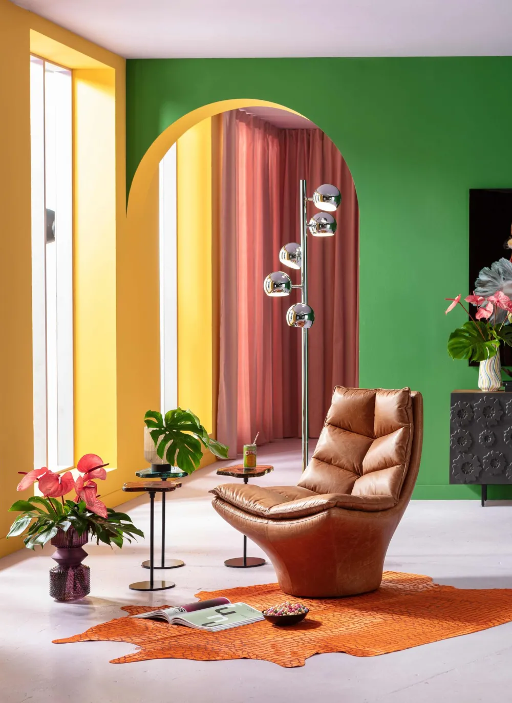 KARE Design Nojatuolit*Bridge Nojatuoli, Nahka, Ruskea