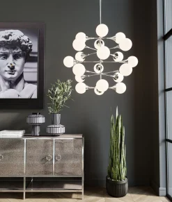 KARE Design Riippuvalaisimet*Bulb Fiction 20 Riippuvalaisin Hopea Ø102cm