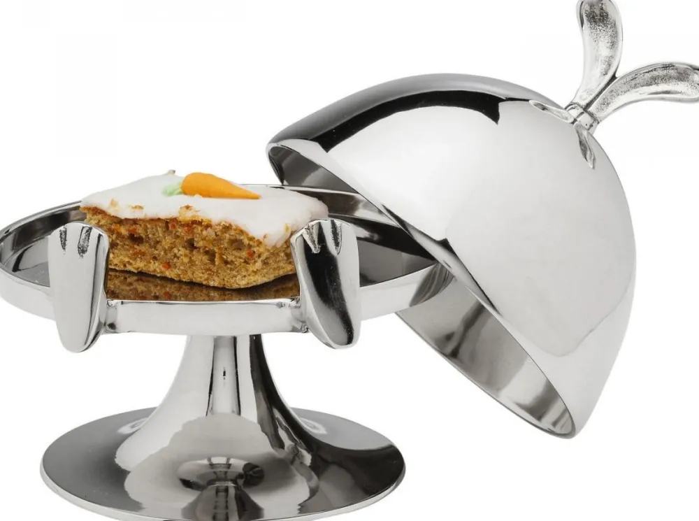 KARE Design Keittiö Ja Astiat|Jalalliset Koriste-Esineet*Bunny Pupu Kakkukupu, Tarjotin Kuvulla, Hopea