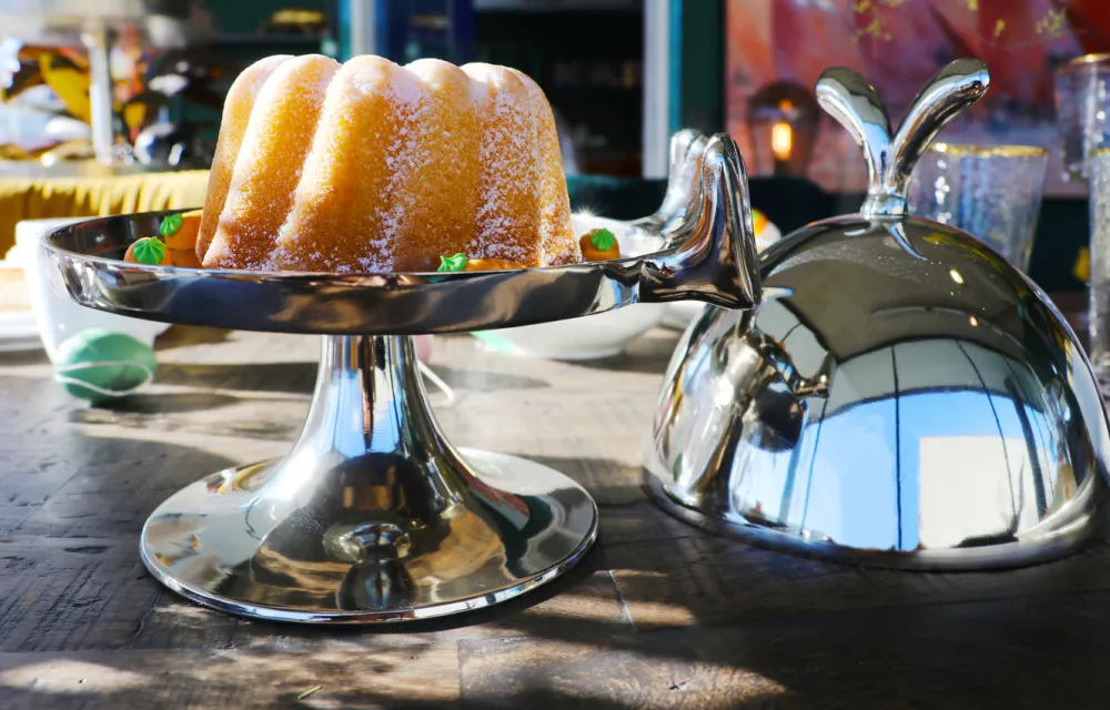 KARE Design Keittiö Ja Astiat|Jalalliset Koriste-Esineet*Bunny Pupu Kakkukupu, Tarjotin Kuvulla, Hopea