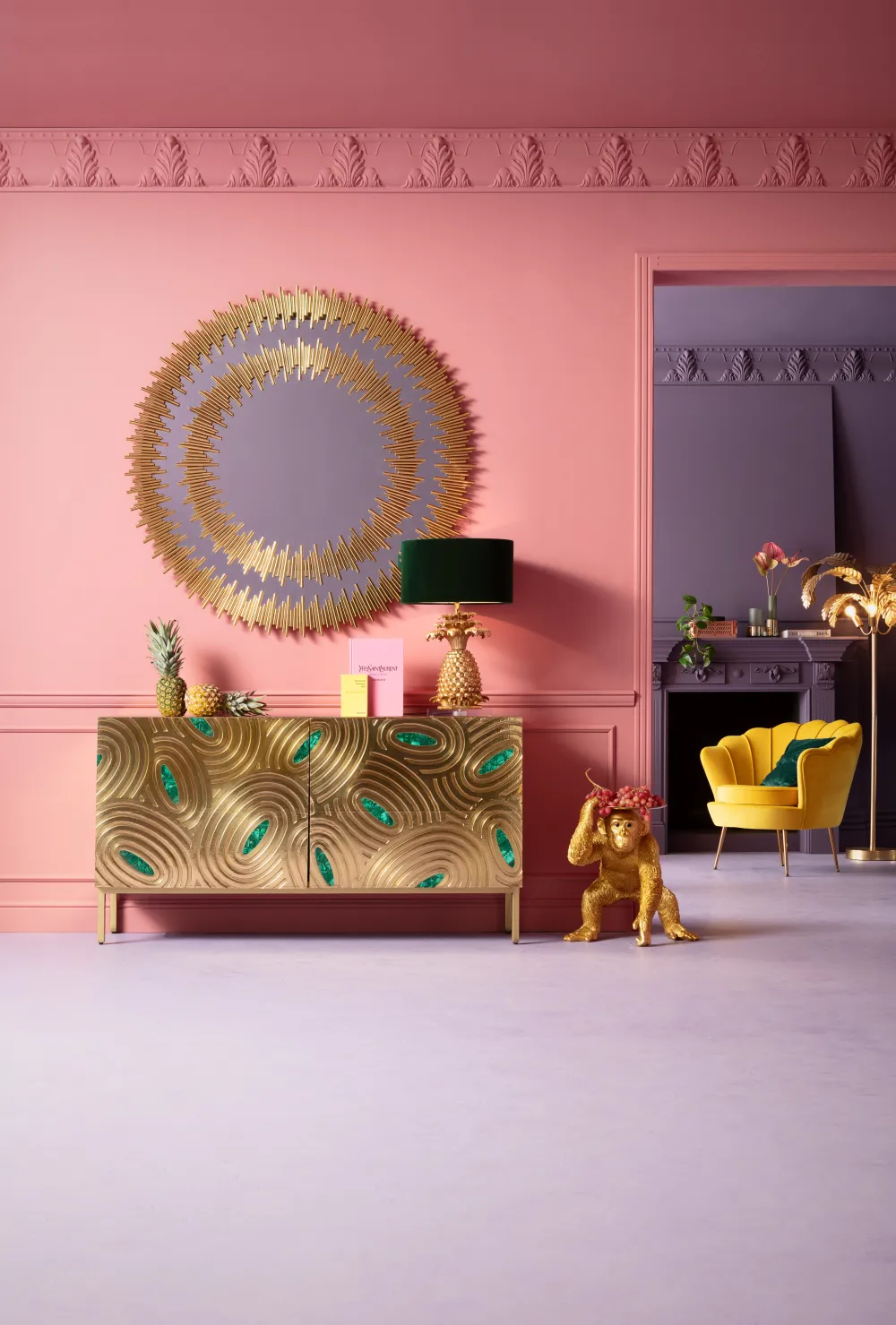 KARE Design Koriste-Esineet*Butler Playing Chimp Simpanssi Koriste-esine Kulta 52cm