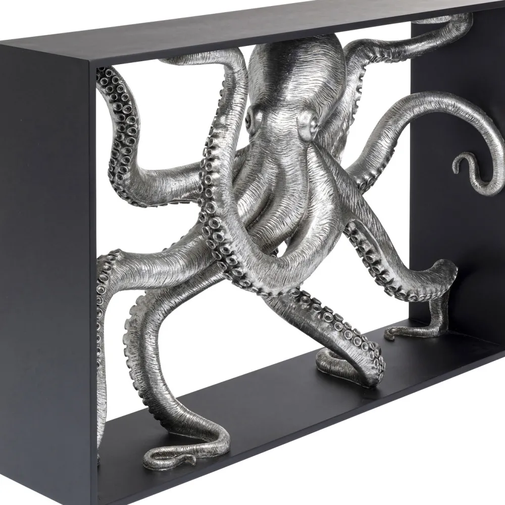 KARE Design Konsolipöydät Ja Sivupöydät*Calmar Mustekala Konsolipöytä, Hopea/musta 124x85cm