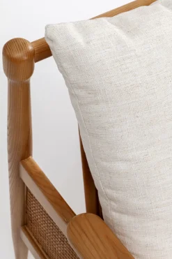 KARE Design Nojatuolit*Cane Tuoli Käsinojilla - Saarni Massiivipuuta, Kangasverhoilu