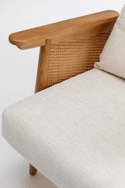 KARE Design Nojatuolit*Cane Tuoli Käsinojilla - Saarni Massiivipuuta, Kangasverhoilu