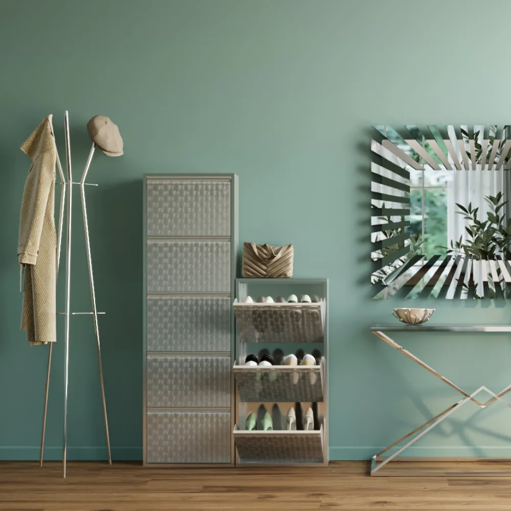 KARE Design Kenkäkaapit*Caruso 3 Kenkäkaappi, Harjattu Hopea