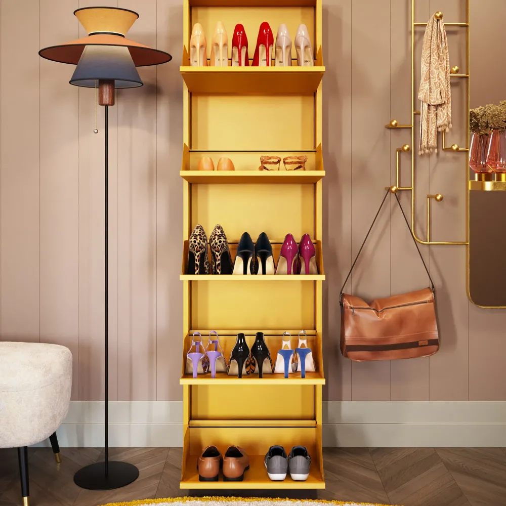 KARE Design Kenkäkaapit*Caruso Kenkäkaappi Keltainen 5 Lokeroa