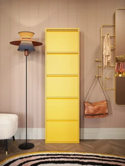 KARE Design Kenkäkaapit*Caruso Kenkäkaappi Keltainen 5 Lokeroa