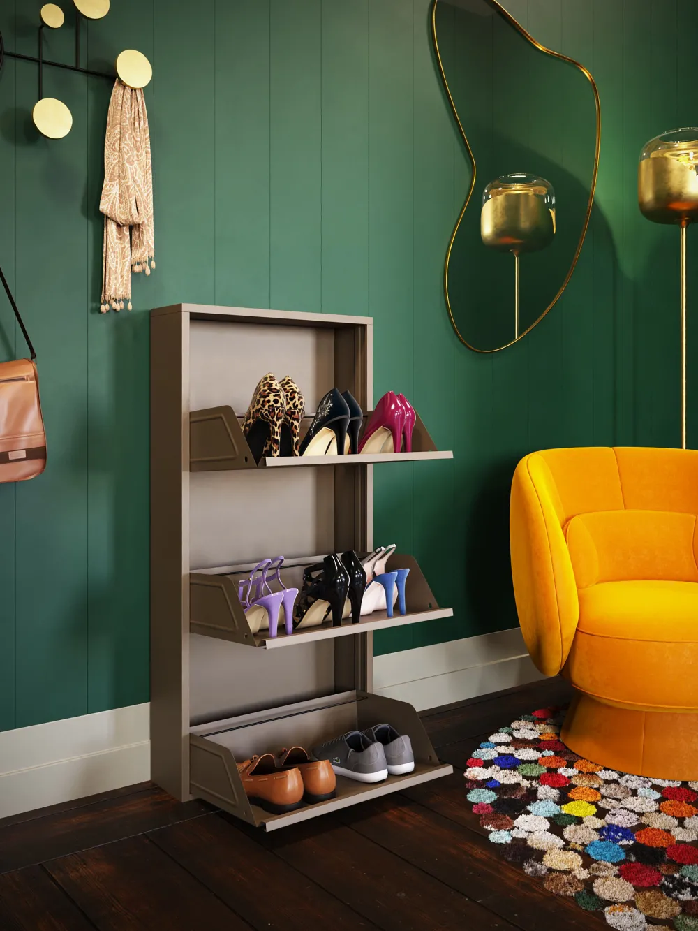 KARE Design Kenkäkaapit*Caruso Kenkäkaappi Taupe 3 Lokeroa