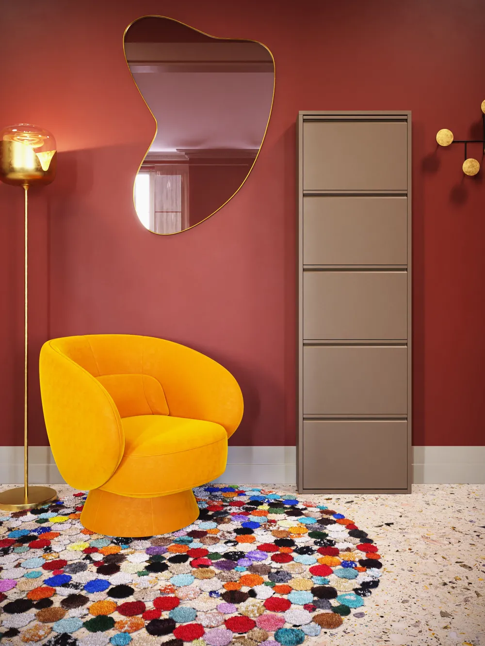 KARE Design Kenkäkaapit*Caruso Kenkäkaappi Taupe 5 Lokeroa