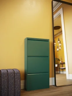 KARE Design Kenkäkaapit*Caruso Kenkäkaappi Vihreä 3 Lokeroa