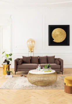 KARE Design Sohvapöydät*Cesta Marble Sohvapöytä, Kulta Ø100cm