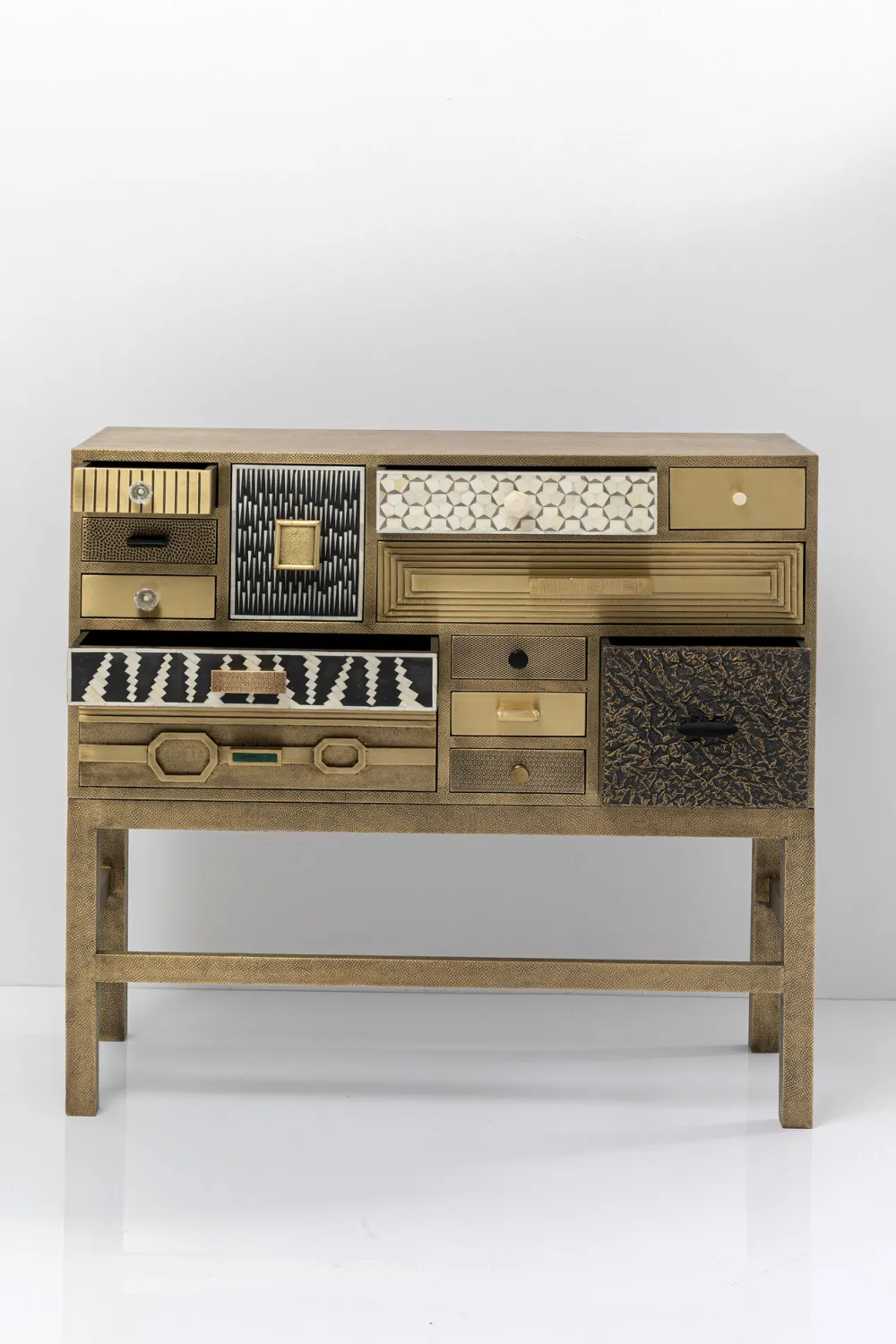 KARE Design Senkit|Olohuone*Chalet Korkea Lipasto - Kulta 13 Laatikkoa