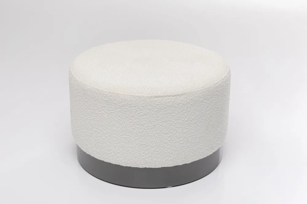 KARE Design Rahit Ja Jakkarat*Cherry Boucle Rahi, Jakkara, Kermanvärinen, Savunharmaa Ø55cm