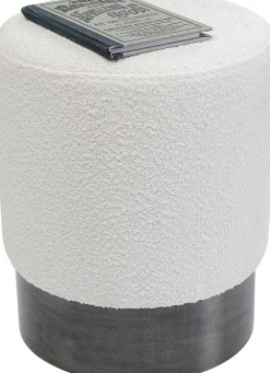 KARE Design Rahit Ja Jakkarat*Cherry Boucle Rahi, Jakkara - Kermanvärinen, Savunharmaa Ø35cm