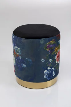 KARE Design Rahit Ja Jakkarat*Cherry Flower Musta Jakkara, Palli, Messinki Ø32cm