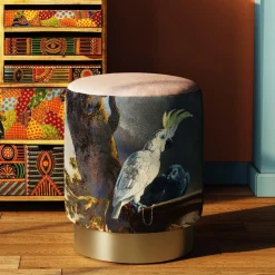 KARE Design Rahit Ja Jakkarat*Cherry Parrot Papukaija Jakkara, Palli, Messinki Ø32cm