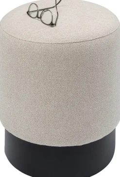 KARE Design Rahit Ja Jakkarat*Cherry Rahi, Jakkara - Kermanvärinen, Musta Ø36cm