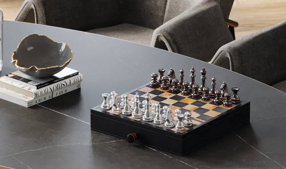 KARE Design Jalalliset Koriste-Esineet*Chess Antique Deco Shakki, Koriste-esine 36x33cm