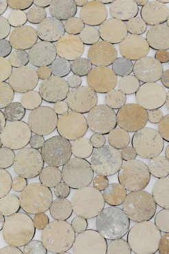 KARE Design Matot*Circle Pyöreä Matto - Nahkaa, Beige Ø250cm