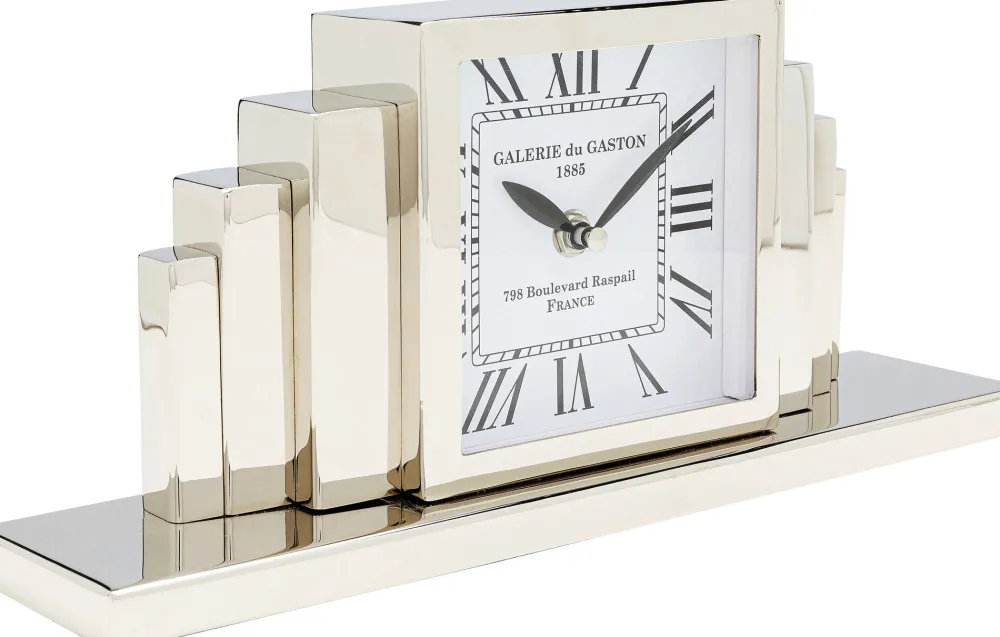 KARE Design Kellot*City Pöytäkello Hopea 33x7cm