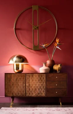 KARE Design Kellot*Clip Gold Seinäkello, Kulta Ø107cm